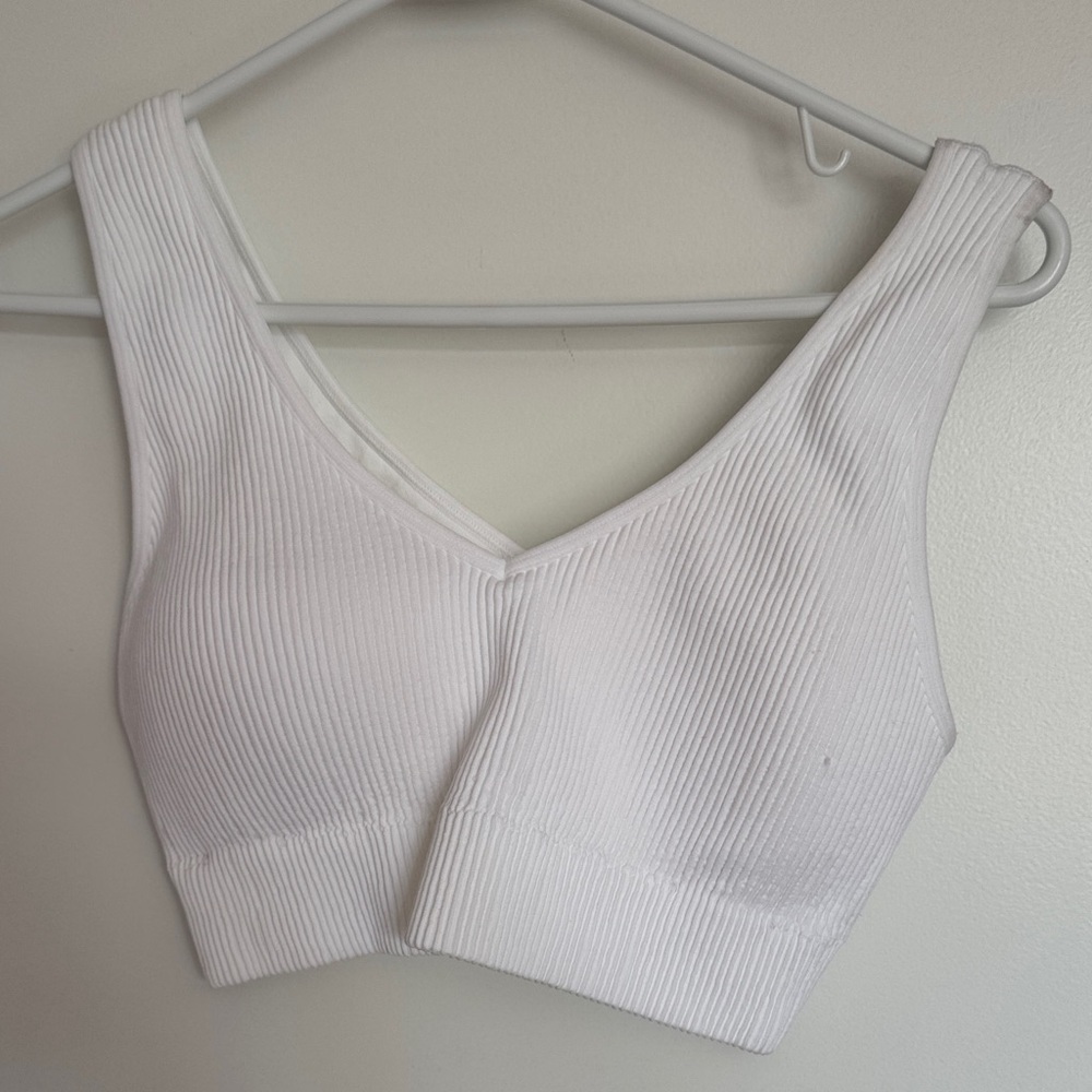 White Ribbed Bralette- Aerie